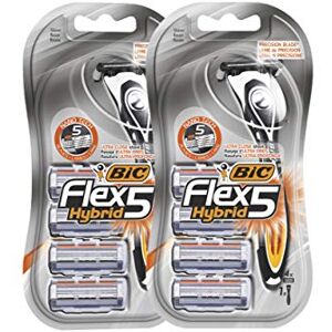 BIC Flex5 Hybrid Kit de rasoirs pour homme 2 manches et 8 pièces - Publicité