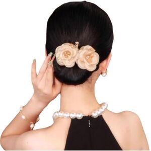 Jkapagzy Pince à cheveux élégante pour femme Rouleau à chignon Flexible Bigoudi Fleur Outil pour filles V0N2 Double coiffure Hea Hair - Publicité