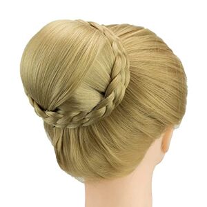 IMISSU Petite taille tressé Chignon danseur couverture de cheveux beignet postiches chouchous cheveux chignon perruque Updo fête de mariage pour les femmes (M1 Ash Blonde) - Publicité