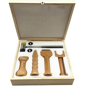 NICHOY outils d'ajustement chiropratique marteau et burin, outil de thérapie de crête de marteau positif, méridien battant de massage spinal, outil en bois de masseur de coin(Color:wood color,Size:a set) - Publicité