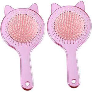 BIUDECO 2 Pièces Peigne Brosse En Poils De Chat Brosse à Cheveux Coiffante Brosse à Cheveux Pour Femme Brosse Sèche-cheveux Brosse Cheveux Accessoires Pour Cheveux Abdos Le Chat Manquer - Publicité