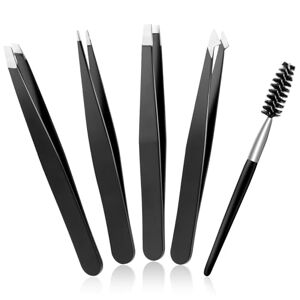 NVIYAM Pince à Épiler, 5 Pièces Pince a Epiler poil sourcils epilation, Professionnelle Pince à épiler, Pince à Epiler Sourcils pour Cils,Epilateur sourcil accessoires de maquillage et outils pour Cils,Poils - Publicité