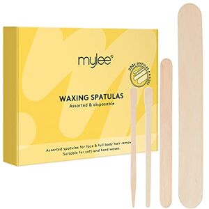 MYLEE Lot de 200 spatules d'épilation en bois jetables assorties, bâtonnets en bois, 4 tailles pour une épilation de précision, applicateur de cire, pour corps, visage, sourcils, jambes, bikini - Publicité