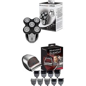 Remington Bundle Set: Rasoir tête chauve RX5 + Tondeuse Cheveux DIY HC4250 (1.5 à 15 mm, Technologie CurveCut : lame incurvée pour un résultat parfait) - Publicité