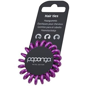 Papanga Elastiques ® originaux à spirale pour cheveux, Metal Edition, taille: Small, couleur: Metallic Purple - Publicité