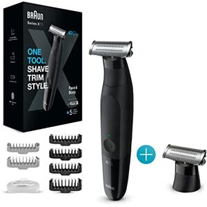 Braun Series X Rasoir-Tondeuse Hybride, Tondeuse À Barbe + Lame de Recharge, Rasoir Électrique, Kit Pour Le Rasage Du Corps, Compatible Avec Les Modèles Series X, XT3200 - Publicité