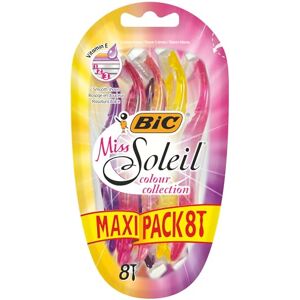 BIC Miss Soleil Colour Collection Rasoirs Jetables pour Femme (3 Lames) Blister de 8 - Publicité