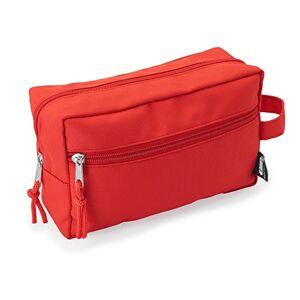 KINKIES Trousse de toilette de voyage colorée avec deux compartiments à fermeture éclair conçue en polyester recyclé, rouge, Trousse de toilette colorée - Publicité