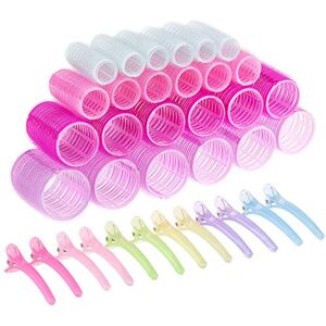 MELLIEX Lot de 36 Pièces Rouleaux à Cheveux, 24 Pièces Bigoudis Coiffure Auto-Agrippants et 12 Pièces Pince Cheveux pour Femmes, Filles, Cheveux Courts,Moyens, Longs (44 mm, 36 mm, 25 mm, 20 mm) - Publicité