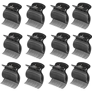 Brrnoo Hot Roller Clips, 12pcs Hot Roller Clips pour Cheveux Bigoudi Griffe Clip Remplacement Cheveux Section Styling, Jumbo Cheveux Rouleaux Tenant Femmes Filles Cheveux Section Styling - Publicité