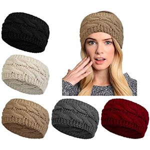 2 Pcs Bandeau Cheveux pour Femme Bandeaux Élastiques Hiver en Tricot  Serre-Tête Tricoté Fille Cache-Oreilles Turban Wraps Sho