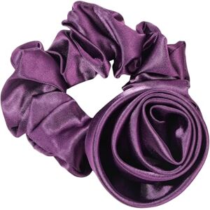 Yokawe Corde à cheveux élastique en caoutchouc pour femme Motif fleur de rose Violet - Publicité