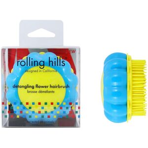 Rolling hills Brosse à cheveux démêlante Detangler fleur bleue jaune Rolling Hills