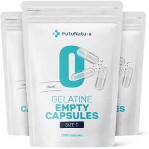 FutuNatura 3x Gélules vides 0 – gélatineuses, ensemble 3000 gélules