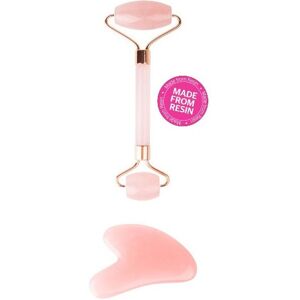 Brushworks Rouleau En Résine De Quartz Rose Et Gua Sha Accessoires visage