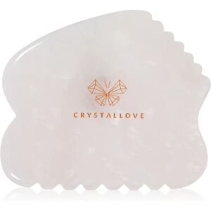 Crystallove Rose Quartz Contour Gua Sha massage tool for the face 1 pc