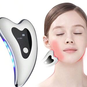 SHEIN Gua Sha Facial Tools,Remove Puffiness, Anti-Wrinkle,Anti-Aging, Electric Gua Sha Skin Beautifying Scraping Massage Tool, Heated Vibration Facial Massage Device White one-size