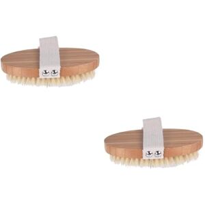 minkissy 2 Pcs Bath Brush Hair Slicking Brush Exfoliating Body Brush Wood Handle Bristle Brush Banana Hair Claw Clips Pink Body Scrubber Loufas Massager Loofah Massage Brush The Brush Spa