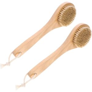 Healeved 4 Pcs Bath Brush Cleaning Brush Body Brush Back Scrubber Back Exfoliator Brush Exfoliating Body Brush Body Massage Brush Body Cleaning Wood Bath Bathing Pig Hair Towel Whole Body