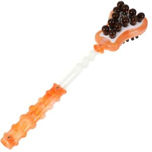 Mobestech Massage Stick Wooden Massage Hammer Long Handle Bath Brush Bath Body Brush Body Massager Hammer Shower Back Scrubber Body Massage Knock Massage Bat Double Sided Tub Magnetic Beads