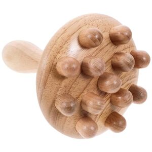 OHPHCALL Neck Massager Foot Massager Massage Ball Feet Massager Belly Massage Brush Wood Massage Body Brush Handheld Foot Massage Brush Wood Massager Scalp Exfoliating Brush Rubber Wood