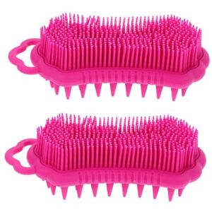 HAPINARY 2pcs Scalp Comb Body Brush Body Cleaning Massager Bathing Massage Brush Body Scrubber Silicone Shower Scrubber Loofah Scalp Massager Body Massage Brush Silicone Bath Brush