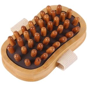 MagiDeal Wooden Massage Body Brush Body Massager Portable Manual Body Brush Relax Muscle Guasha Scraping Brush for Back Waist SPA Legs, Coffee