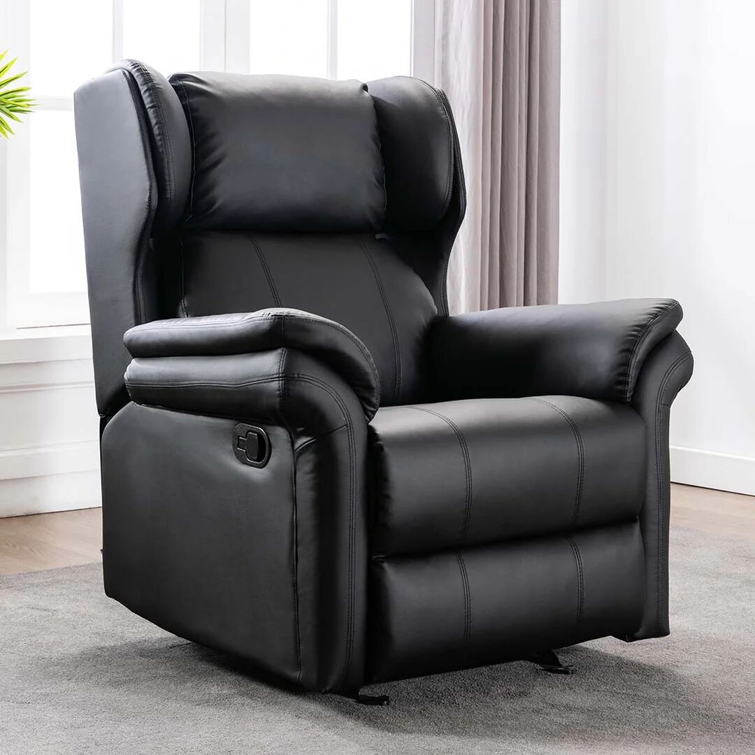 Photos - Massage Chair Ebern Designs Shropshire Faux Leather Manual Rocker Recliner 106.0 H x 88.