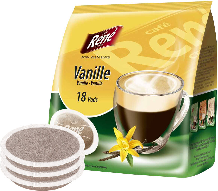 Café René Vanille  pour Senseo. 18 dosettes