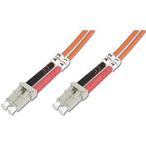 Digitus DK-2533-03 – Glasfaserkabel OM2 – 3 m – LC zu LC – Duplex LWL Kabel – 1 Gbit/s – MM Multimode Glasfaser LAN Kabel – Fasertyp: 50/125 µ – Orange