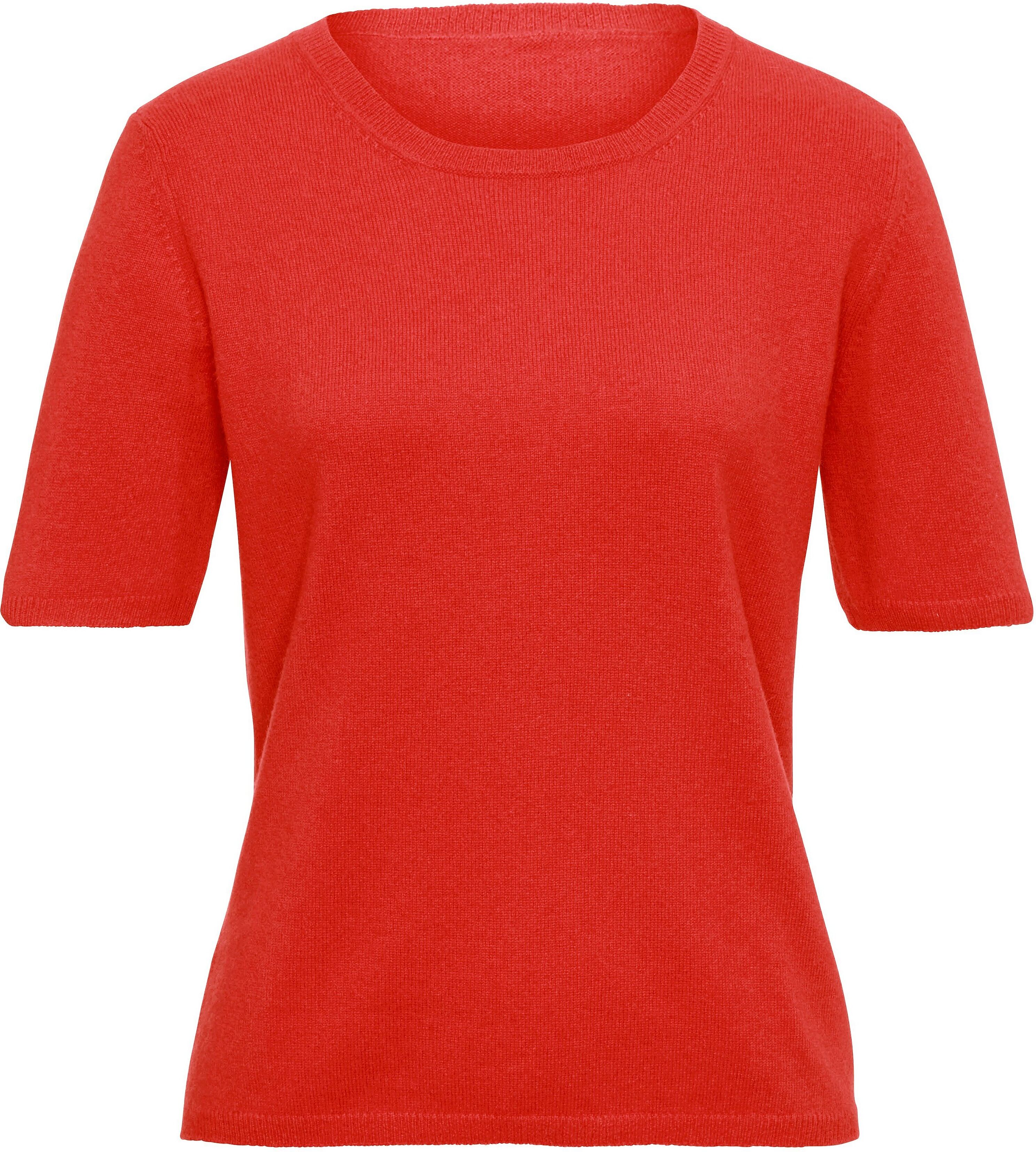 Peter Hahn Strikbluse rund hals i 100% kashmir Fra Peter Hahn Cashmere orange