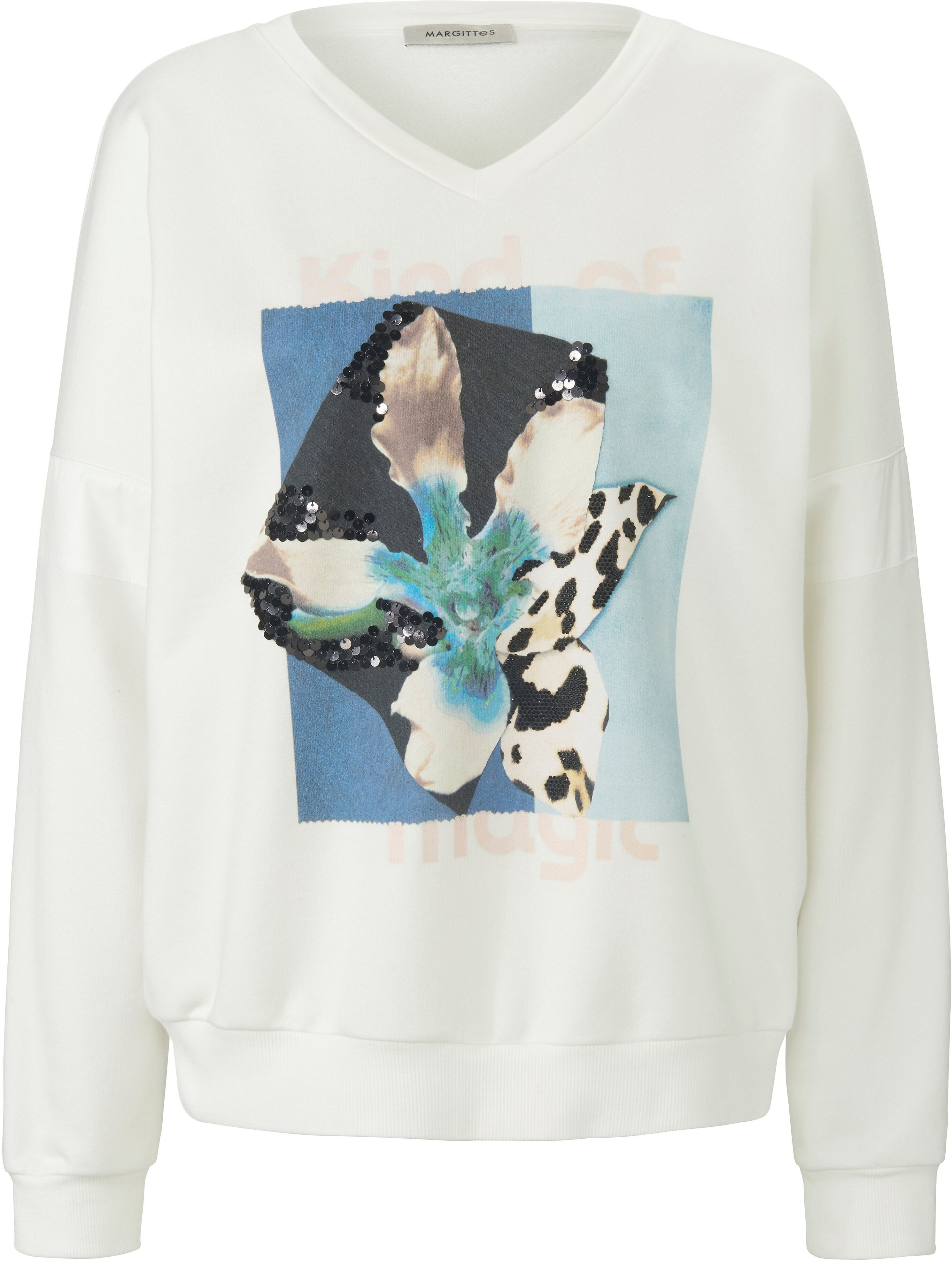 Margittes Sweatshirt blomstermotiv Fra Margittes hvid