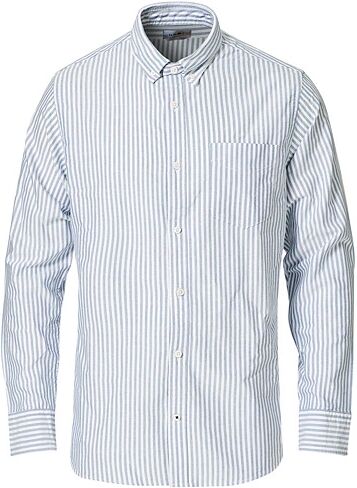 NN07 Levon Button Down Stripe Oxford Shirt White/Blue men L Blå