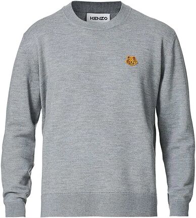 Kenzo Crest Classic Knitted Crew Neck Dove Grey men XS Grå