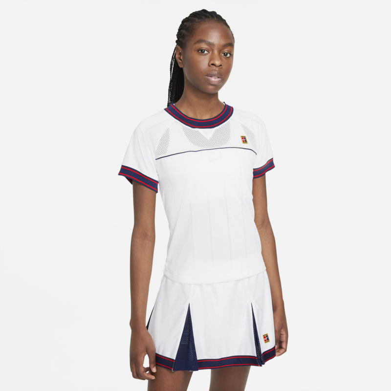 NikeCourt Dri-FIT Slam Women's Tennis Top - White - size: XS, S, L, XL, M