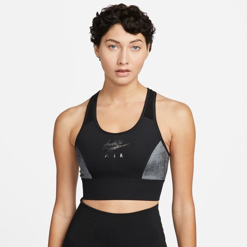 Nike Air Dri-FIT Swoosh Women's Medium-Support Non-Padded Sports Bra - Black - size: XS, S, M, L
