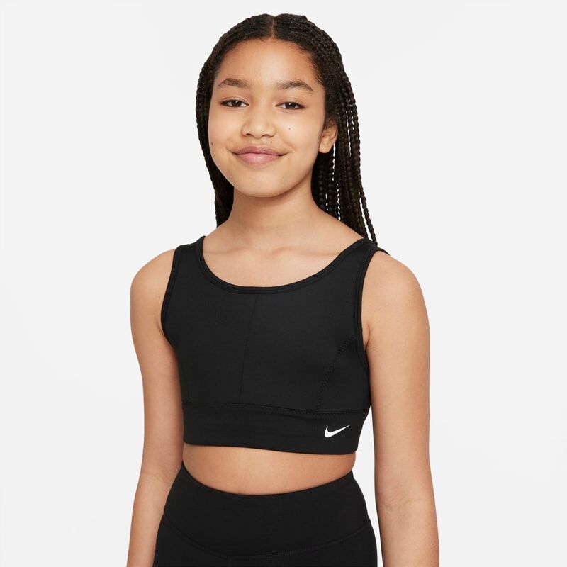 Nike Dri-FIT Swoosh Luxe Older Kids' (Girls') Sports Bra - Black - size: S, L, XL, M