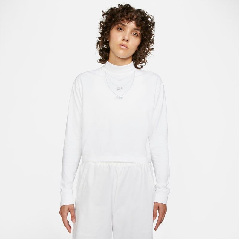 Nike Sportswear Women's Long-Sleeve Mock Neck T-Shirt - White - size: XS, M, L, XL, S, 2XL