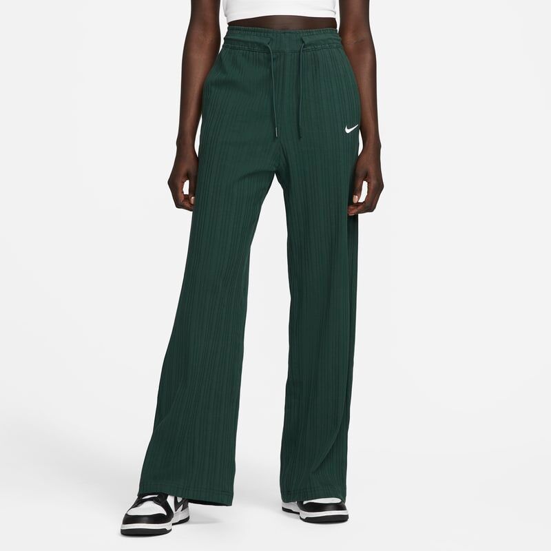 Nike Sportswear Women's Ribbed Jersey Wide-Leg Trousers - Green - size: M, L, XL, XS, S