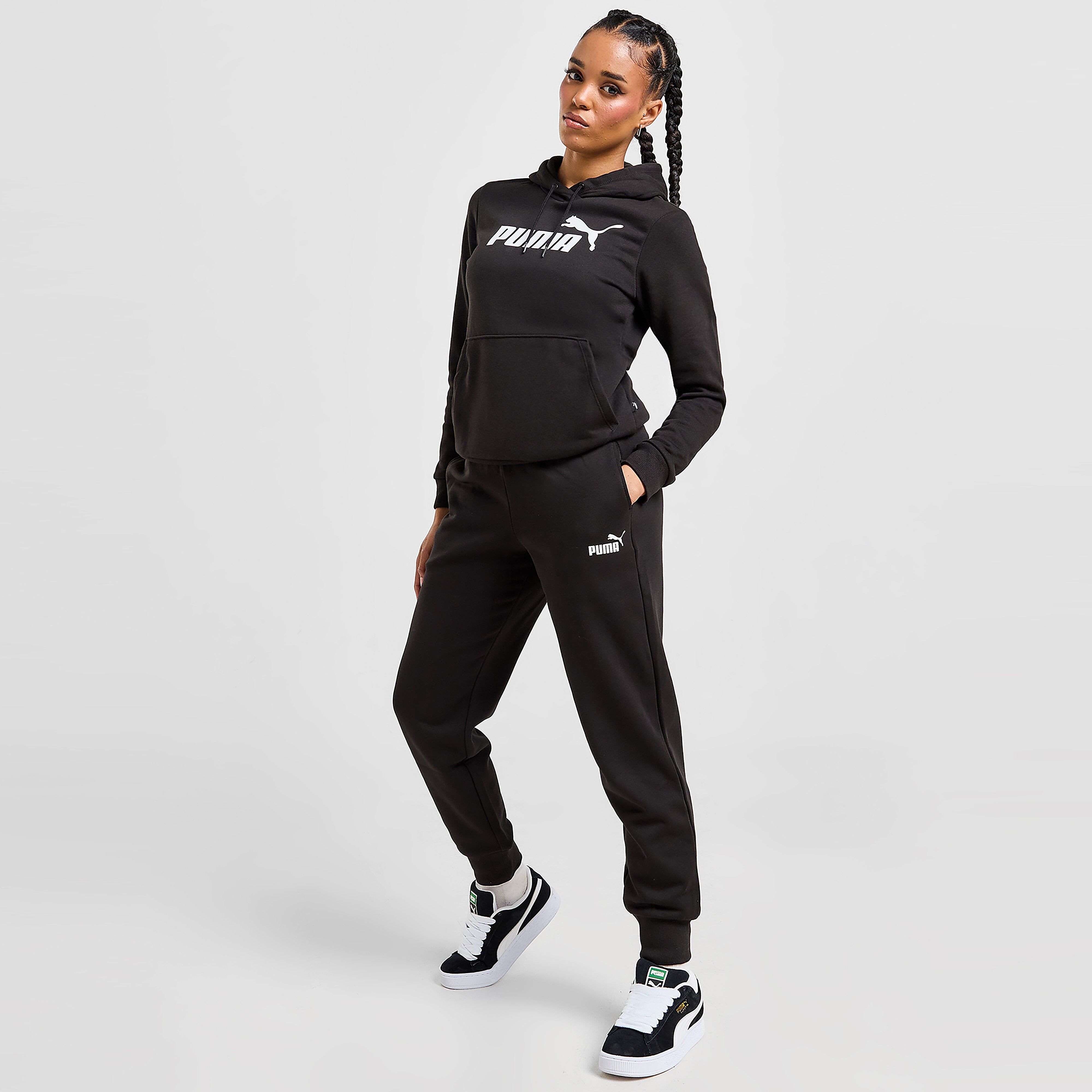 Puma Core Fleece Track Pants - Black/White - Womens  size: XXL