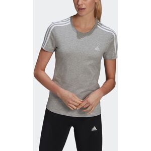 Adidas Sportswear T-Shirt »LOUNGEWEAR ESSENTIALS SLIM 3-STREIFEN« Medium Grey Heather / White  M