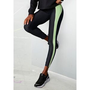 LASCANA ACTIVE Leggings »-Sporthose«, mit farblich abgesetztem Seitenstreifen schwarz/grün  M (40/42)