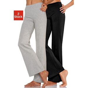 Vivance active Jazzpants, (2er-Pack), mit leicht ausgestelltem Bein, Loungewear 1 x hellgrau-meliert, 1 x schwarz  56/58