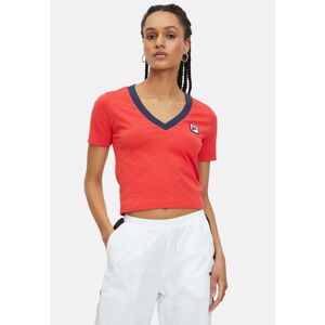 Fila T-Shirt »FILA T-Shirts Ludhiana V-Neck Tee« Rot Größe XS