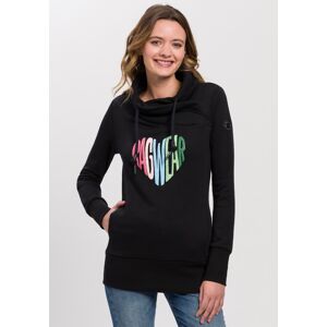 Ragwear Sweater »NESKA LOVE O«, mit asymetrischem Schalkragen im Rainbow... black Größe S (36)