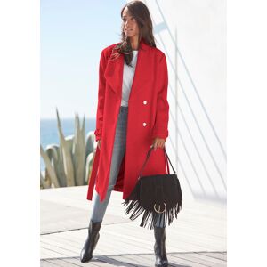 LASCANA Langmantel, mit Bindegürtel und Taschen, eleganter Damenmantel rot Größe 44