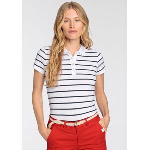 DELMAO Poloshirt, mit garngefärbten Streifen weiss-marine Größe 42