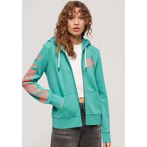 Superdry Kapuzensweatjacke »SUPER ATHLETIC GRAPHIC ZIPHOOD« Aqua Shore Turqoise Marl Größe S