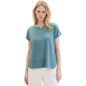 TOM TAILOR T-Shirt, mit geschlitztem Rundhalsaussschnitt sea pine green Größe M