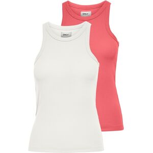 ONLY Tanktop »ONLLINDSAY TANK TOP 2 PACK«, (2er-Pack) Cloud Dancer Pack:2 PACK CLOUD DANCER/TEA ROSE Größe XL (42)